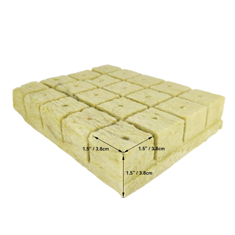 Meridian Rockwool Starter Plugs – 3.8 cm (1.5 in) 2‑Pack, 2 Sheets of 49 Plugs (98 Plugs Total) for Hydroponics - CT - Image 2