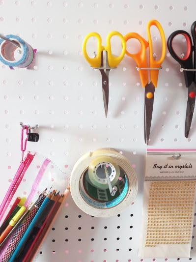 Brevalco Pegboard with Holes Metalic 32 X 16 Powder Coated for Workshop Garage Kitchen Ofice desk Jewelry Store  - Image 4