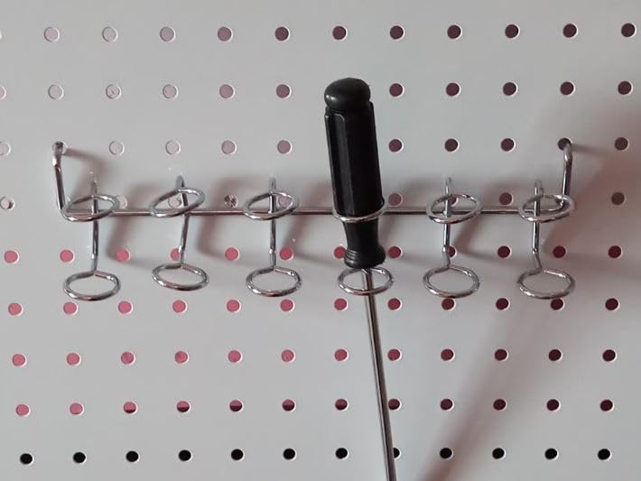 Brevalco Pegboard with Holes Metalic 32 X 16 Powder Coated for Workshop Garage Kitchen Ofice desk Jewelry Store  - Image 5