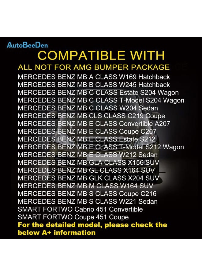 AutoBeeDen Fog Lights compatible with Mercedes Benz MB C200 C230 C300 C350 CL550 CL600 CLS500 CLS550 E200 E300 E350 E500 E550 E63 AMG GL320 GL500 GL550 GLK250 CLK350 ML320 ML550 S550 S600 (Clear) - Image 2