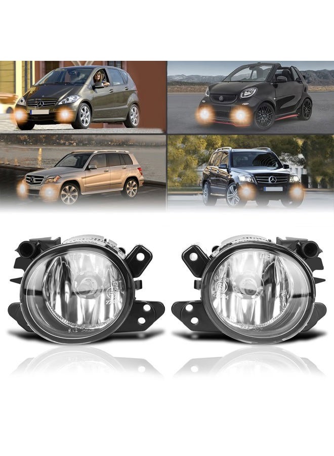 AutoBeeDen Fog Lights compatible with Mercedes Benz MB C200 C230 C300 C350 CL550 CL600 CLS500 CLS550 E200 E300 E350 E500 E550 E63 AMG GL320 GL500 GL550 GLK250 CLK350 ML320 ML550 S550 S600 (Clear) - Image 1