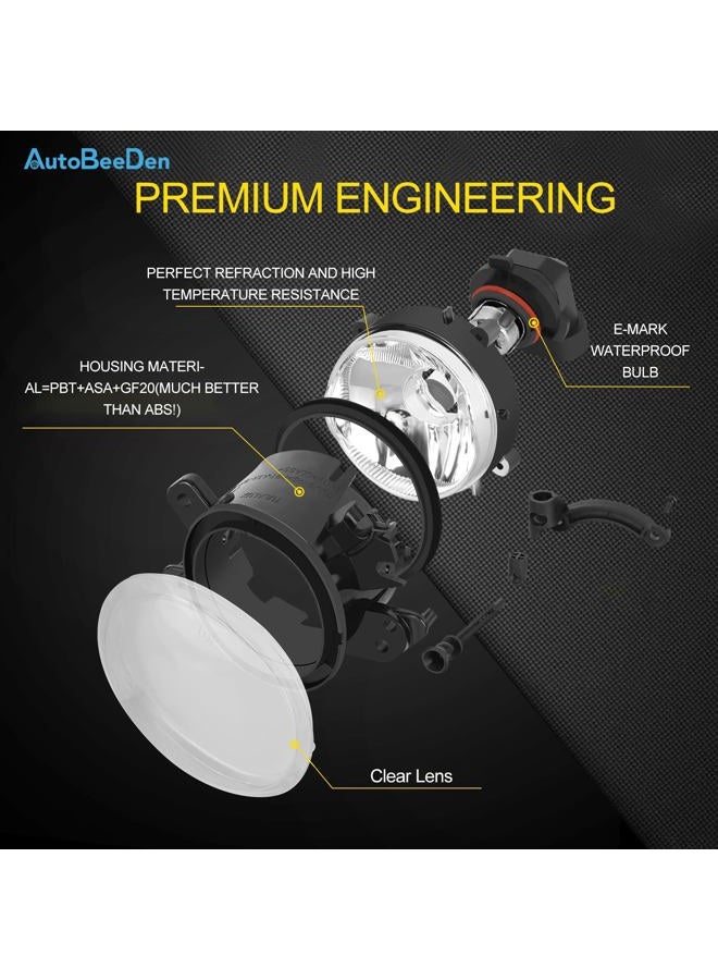 AutoBeeDen Fog Lights compatible with Mercedes Benz MB C200 C230 C300 C350 CL550 CL600 CLS500 CLS550 E200 E300 E350 E500 E550 E63 AMG GL320 GL500 GL550 GLK250 CLK350 ML320 ML550 S550 S600 (Clear) - Image 5