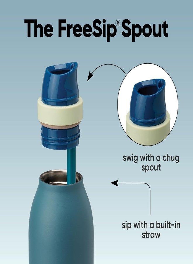 Owala FreeSip Twist Insulated Stainless Steel Water Bottle with Straw for Sports and Travel, BPA-Free, 24-oz, Denim - Image 2