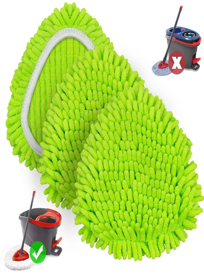 NEWE Spin Mop Heads Replacements 3 Pack Compatible with O-Cedar EasyWring 1 Tank System, Microfiber Chenille Pads Attachment Replace Refills for Deep Cleaning All Floors - Image 1