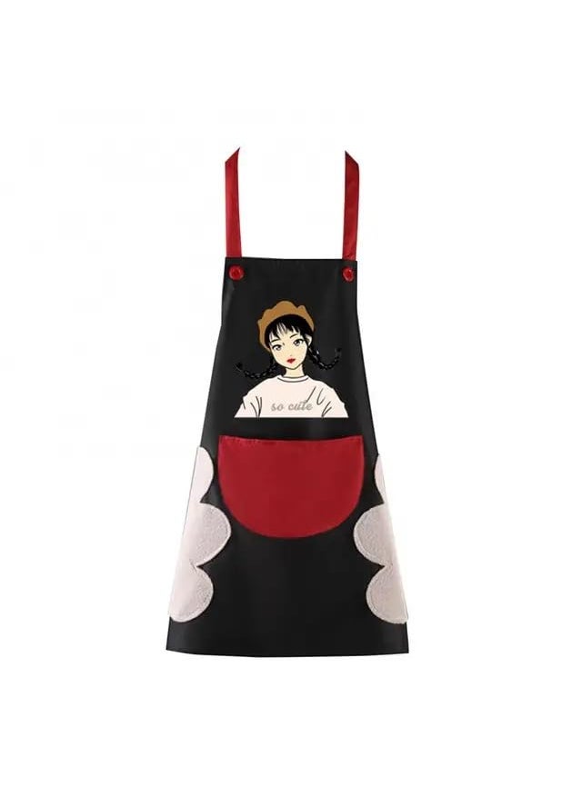 NFI essentials - NFI essentials Kitchen Apron for Women Men with Hand-wiping Side Towel and Big Front Pocket, Waterproof Apron for Kitchen, Cooking Chef Apron Kitchen Accessories items for Home Cooking - Image 1