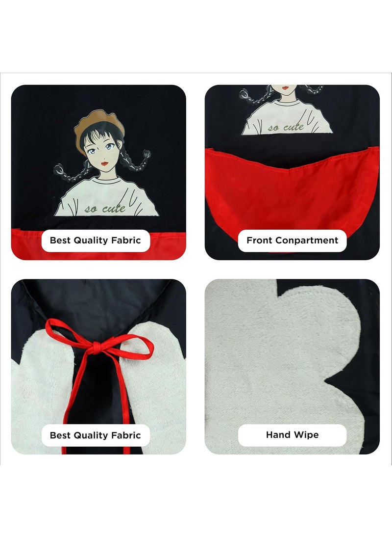 NFI essentials - NFI essentials Kitchen Apron for Women Men with Hand-wiping Side Towel and Big Front Pocket, Waterproof Apron for Kitchen, Cooking Chef Apron Kitchen Accessories items for Home Cooking - Image 1
