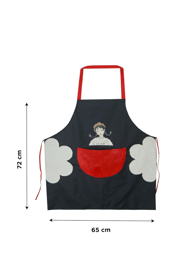 NFI essentials - NFI essentials Kitchen Apron for Women Men with Hand-wiping Side Towel and Big Front Pocket, Waterproof Apron for Kitchen, Cooking Chef Apron Kitchen Accessories items for Home Cooking - Image 1