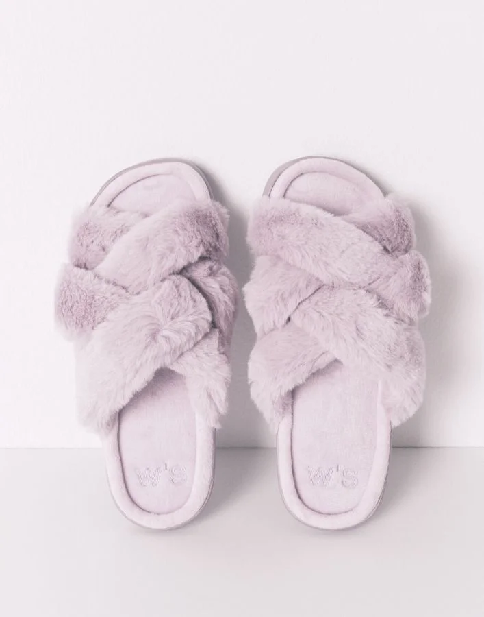 women'secret Slipper With Lilac Fur