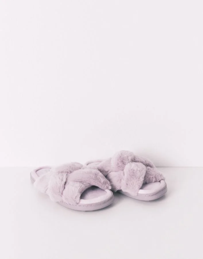 women'secret Slipper With Lilac Fur