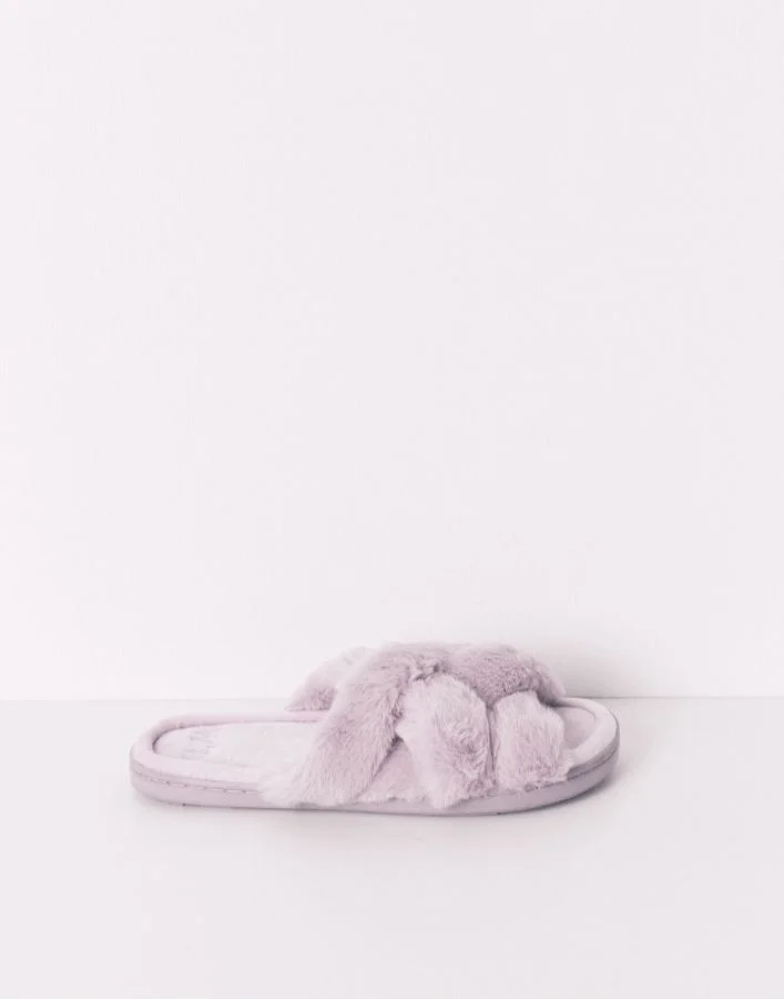 women'secret Slipper With Lilac Fur