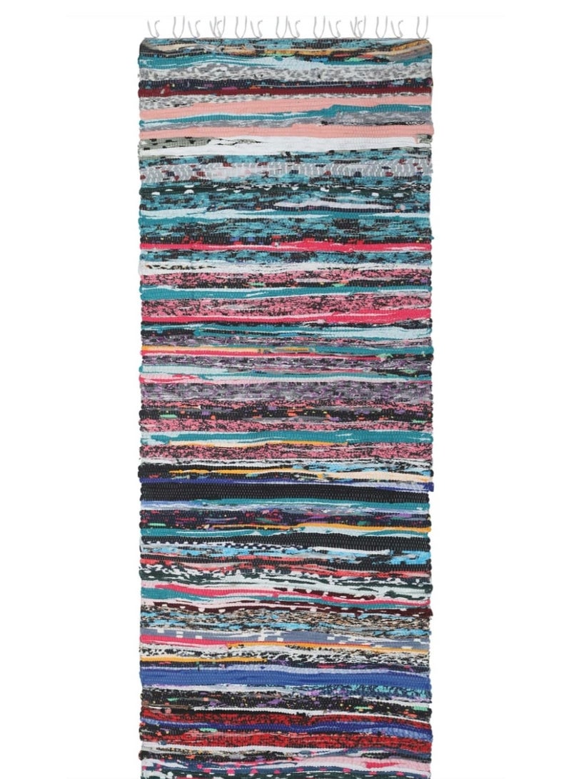 Fabric balcony curtain with rings, 130×240cm, 950g - multi-color + Clem Handmade Cotton Gift Walk, 200×70cm, 2kg - multi-color - Image 5