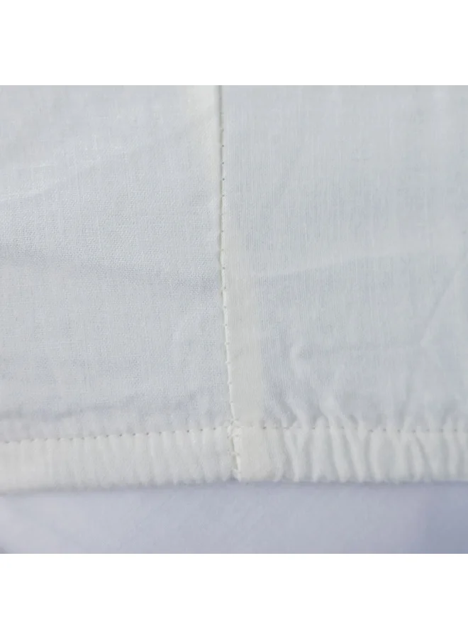 DANUBE HOME Bliss 3 - Pieces Cotton Super King Duvet Cover Set - White - 260x220 cm 50x75 cm | 100% Cotton - 144 Thread Count Bedding Set For Bedroom