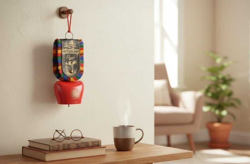 Tej Gifts Swiss Cow Bell – Metal Vastu Bell, DDLJ Style Hanging Bell Key Chain, Car & Door Hanging, Religious Wall Décor & Good Luck Gift (Size 5 = 8 cm x 4.5 cm x 17 cm) - Image 4