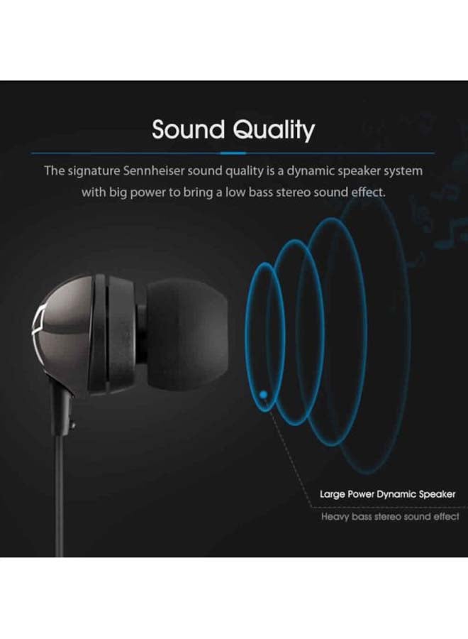 سنهيسر سماعة أذن داخلية سلكية مع ميكروفون طراز CX275S أسود - Image 5