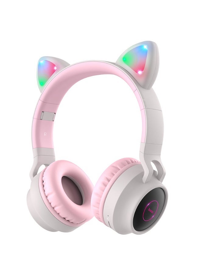 Hoco Bluetooth 5.0 Cat Ear Headphones with TF Card and AUX - Model W27  - Image 3