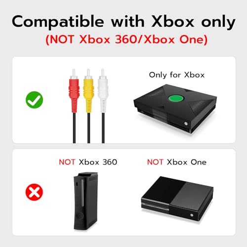 Mcbazel كابل الصوت والفيديو المركب Mcbazel لجهاز Microsoft Xbox الأصلي الجيل 1، 1.8م RCA إلى كابل مركب لجهاز Xbox الكلاسيكي - Image 3