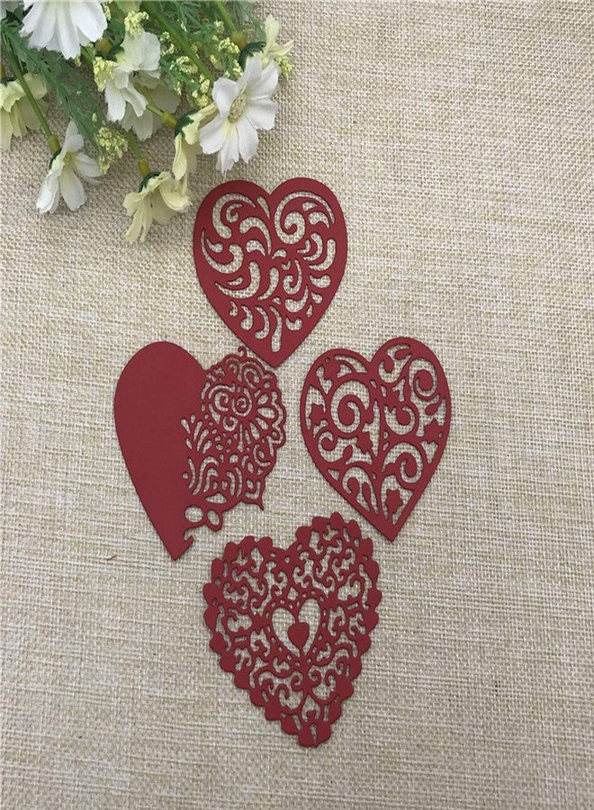 Paleery@FC 4pcs/Set Lace Love Metal Die Cuts,Heart Love Lace Flower Cutting Dies Cut Stencils for DIY Scrapbooking Album Decorative Embossing Paper Dies Card Making - Image 4