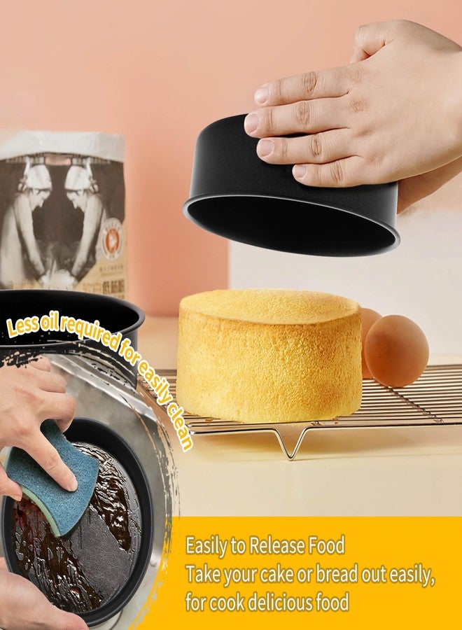 P&P CHEF مجموعة قوالب كيك غير لاصقة من P&P CHEF، قطعتان، قوالب كيك دائرية مقاس 6 بوصات، مثالية لكعكات التكسير متعددة الطبقات، غير سامة وصلبة، قلب من الفولاذ المقاوم للصدأ، مانعة للتسرب، قطعتان - Image 4