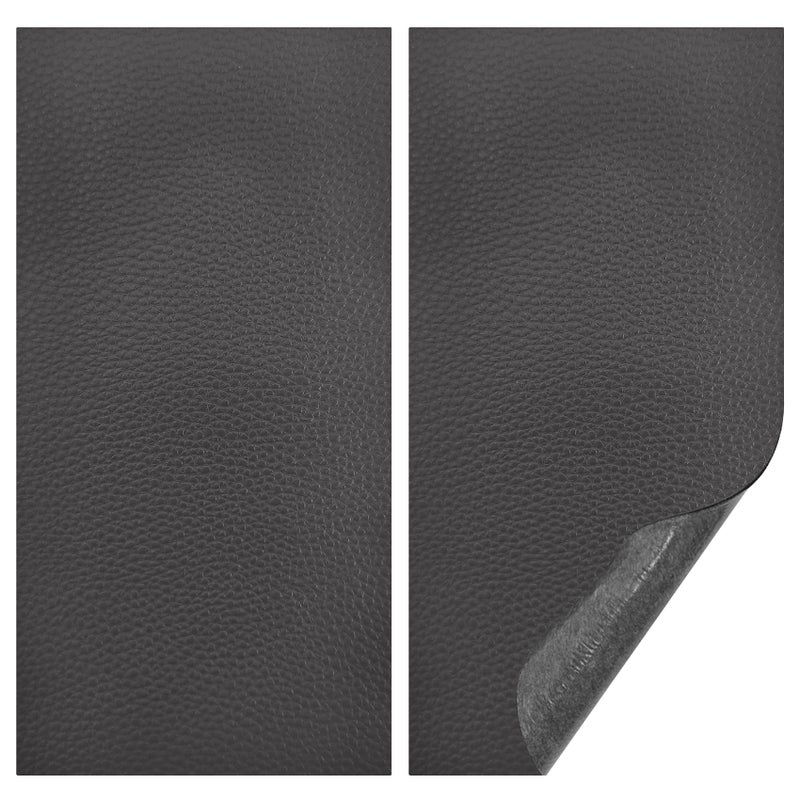 HABNVUON 2PCS Leather Repair Patch Tape Vinyl Patch 4 x 8 Inches PU Vinyl Repair Patches for Car Upholstery Seat Self Adhesive Leather Repair Patches for Furniture Couch Sofa Car Seats Gray - Image 3