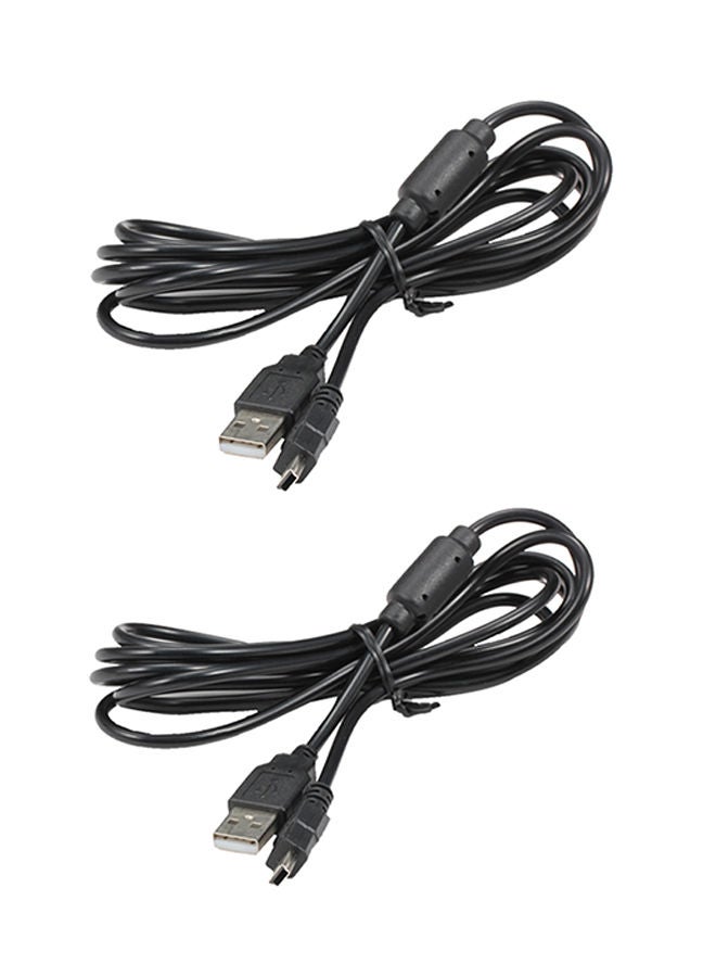 NIBEMINENT 2-Piece USB Charging Cable For PlayStation 3 Wireless Controllers Black  - Image 1