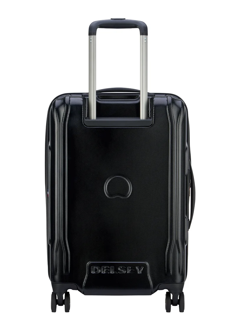 DELSEY Paris Cruise 58cm Hardcase 4 Double Wheel Cabin Luggage Trolley Black
