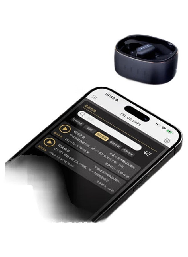 FIIL Gs Links Ai Open-Ear Bluetooth Earphones With Ear Hook Bean Ai Meeting Assistant Recording Transcription Simultaneous Interpretation Translation Air Conduction Sports Earphones Obsidian Black - Image 3
