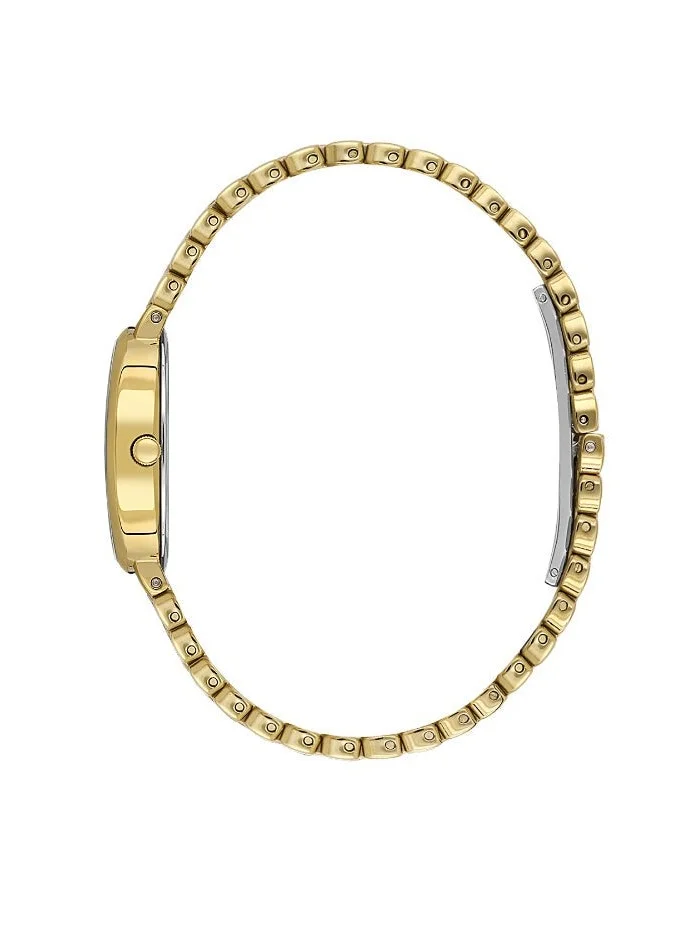 DANIEL KLEIN Women's Stainless Steel Gold Alloy Case Analog Silver Barrel Sunray Dial Japanese Quartz Premium 30 Meters Water Resistant