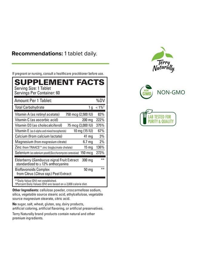تيري ناتشورالي فيرابرو - 60 قرصًا، عبوة من قطعتين - مزيج مناعة التوت البري - خالٍ من الكائنات المعدلة وراثيًا، وخالي من الجلوتين - 120 وجبة إجمالية - Image 2