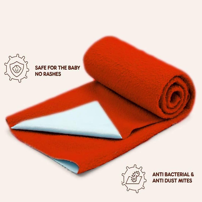 Edenwald Waterproof Quick Dry Sheet for Baby | Baby mats for Bed Waterproof | (Red_Small (50cm x 70cm) - Image 2