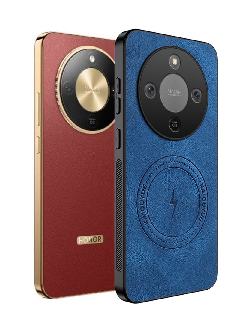 X-level For Honor X9d Magnetic PU Leather Phone Case, Compatible with Honor X9d Luxury Super Light Phone Back Cover Blue - Image 1