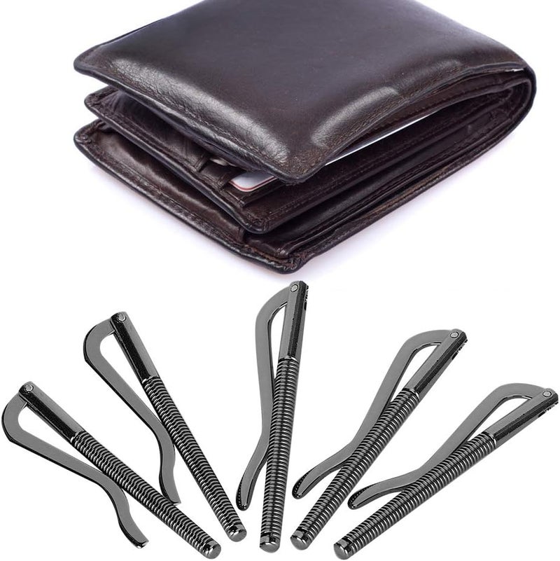Money Clip, Cash Clip 75mm Spring Clip with High Hardness for Leather Wallet (Black) - Image 1