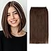 S-noilite Short Clip in Hair Extensions Human Hair 1PCS 2 Clips Clip in Hairpieces For Women with Thinning Hair Add Volume 12g 8Inch-Medium Brown - Image 2