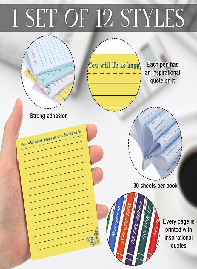 Yaomiao 24 Pcs End of Year Gifts Inspirational Sticky Notes with Funny Ballpoint Pens 3 x 4 Inch Motivational Positive Graduation Party Favors for Coworkers Nurse Employee Teacher Appreciation Gift - Image 3