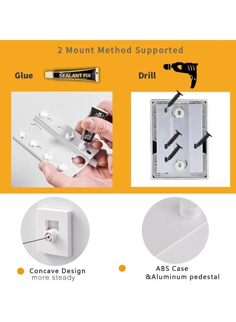 MIXDE Retractable Clothesline Heavy Duty Clothes Drying Laundry Line Indoor Outdoor Wall Mounted Clothes Dryer Rope Clothing Retracting Adjustable Stainless Steel Line 14 Feet (White SIngles Line) - Image 5