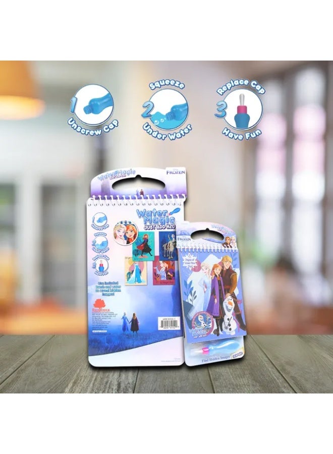 Disney - Frozen Water Magic Pad with Brush [101041] - reusable reveal pages and a water-filled brush—mess-free fun for kids aged 3+ to uncover colorful Frozen images with water - Image 1