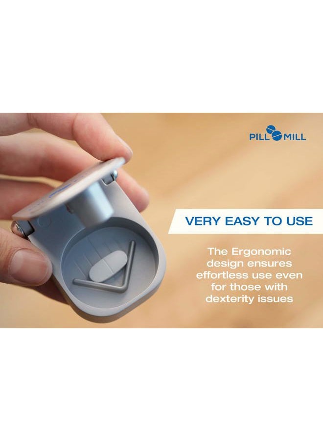 Pill Mill Cutter Splitter with Box - Blade That Never Dull - Grip Handle Cuts Small or Large s with Ease - Light and Durable Tablet Divider - Perfect Medicine Slicer for Travel - Image 4