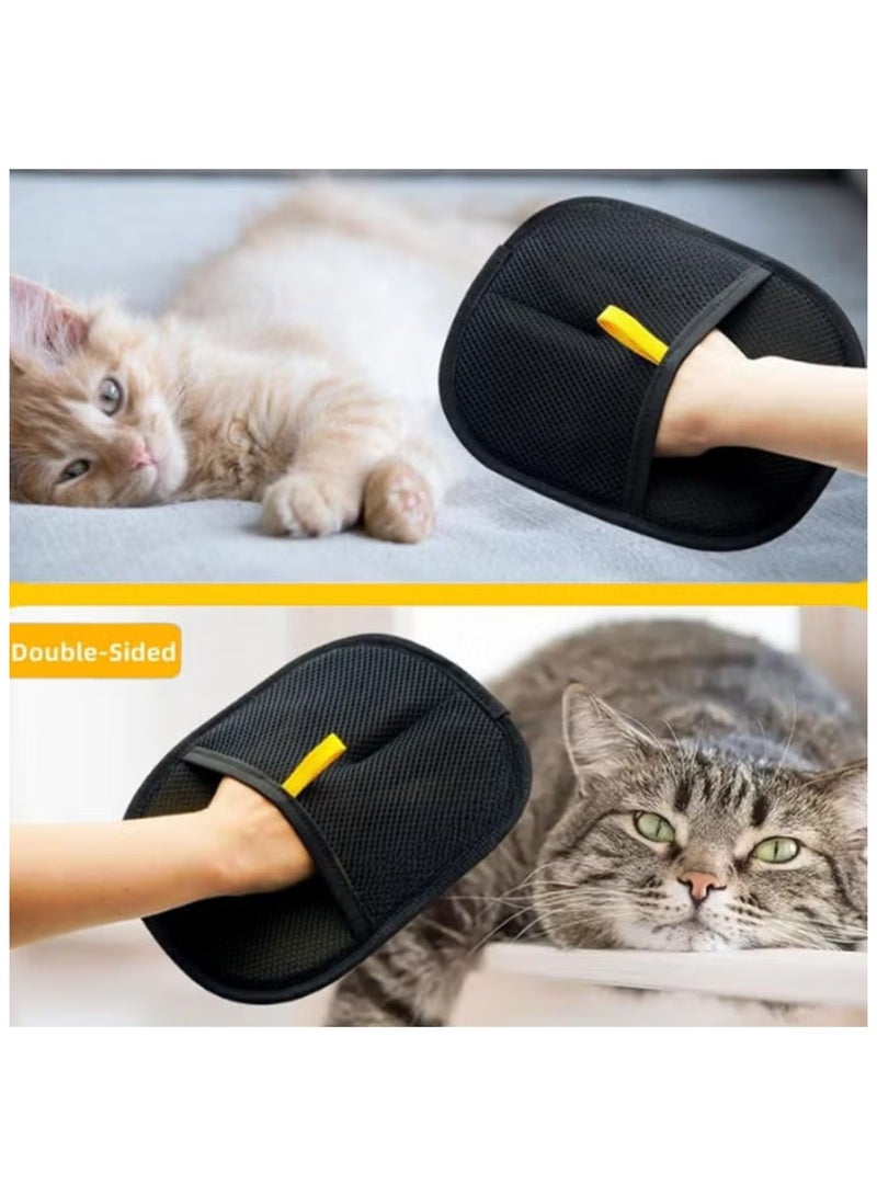 زیرو لائف اسٹائل قفازات مزدوجة الجوانب للعناية بالحيوانات الأليفة، قفاز قابل لإعادة الاستخدام لإزالة شعر الكلاب والقطط للغسيل والتخلص من الشعر المتساقط والتمشيط، قفازات مضادة للكهرباء الساكنة للحيوانات الأليفة ذات الشعر الطويل/القصير (عبوة من قطعتين) - Image 3