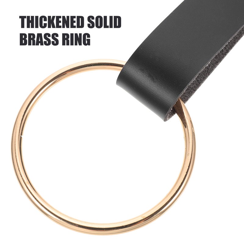 Black PU Leather 12cm Wall Mounted Towel Ring Sturdy Bathroom Hand Towel Holder - Image 4