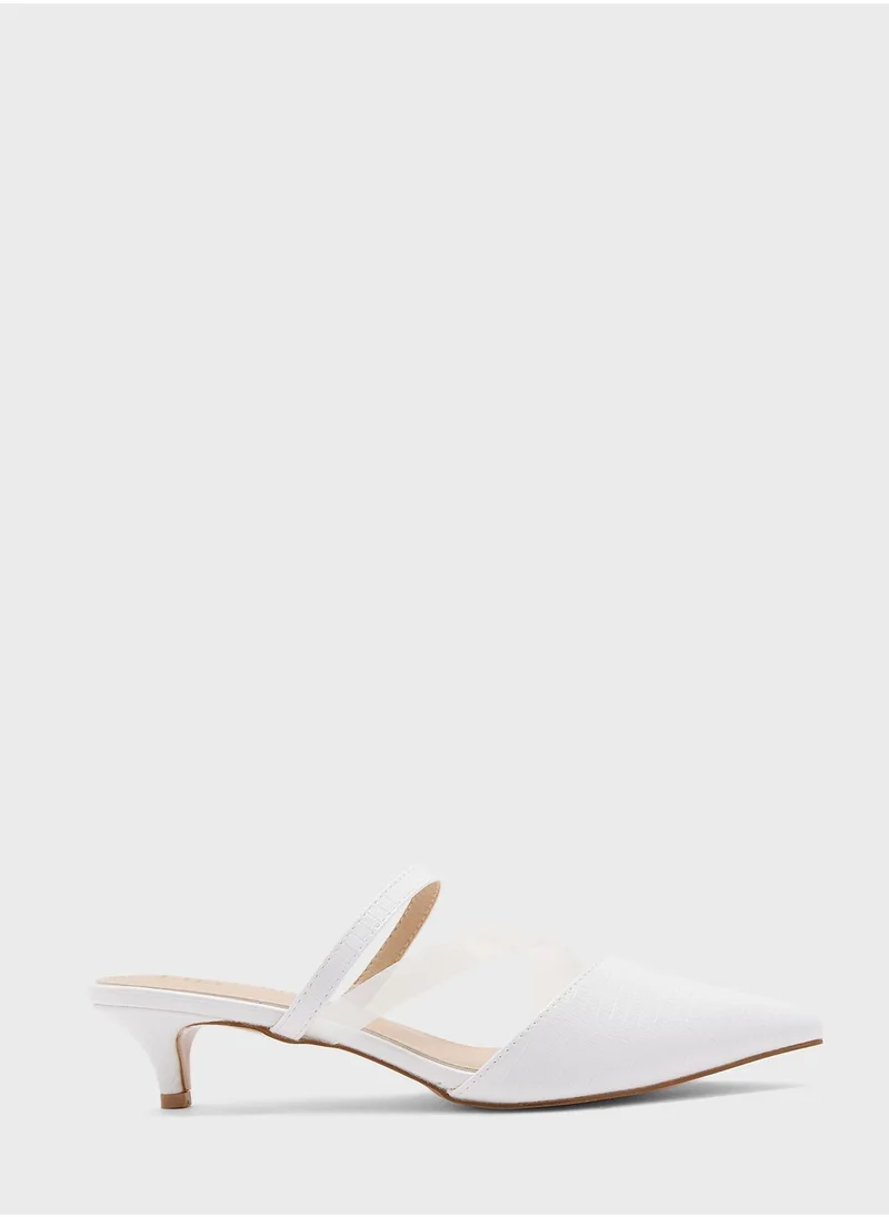 ELLA Clear Strap Detail Slip On Pump