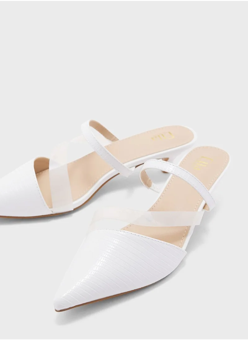 ELLA Clear Strap Detail Slip On Pump