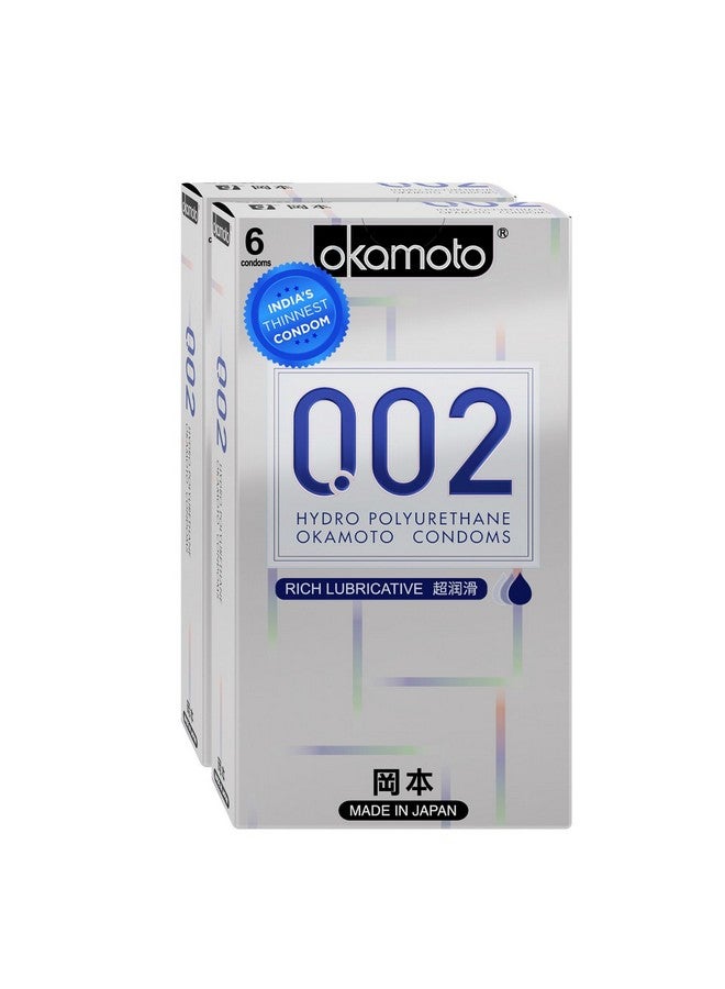 Okamoto 0.02 - Japan's Best | Thinnest Condom In India | 1st Time in India - Non Latex PU Condom | Super Thin | Super Strong | Imported from Japan | 0.02 mm Ultra Thin (Pack of 2, 12s) - Image 1