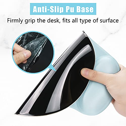 Hsurbtra Ergonomic Mouse Pad with Wrist Rest Support, Gel Mouse Pads with Non-Slip PU Base, Pain Relief Memory Foam Computer Mat, Cute Office Supplies Desk Decro Accessories, Sky Blue - Image 5