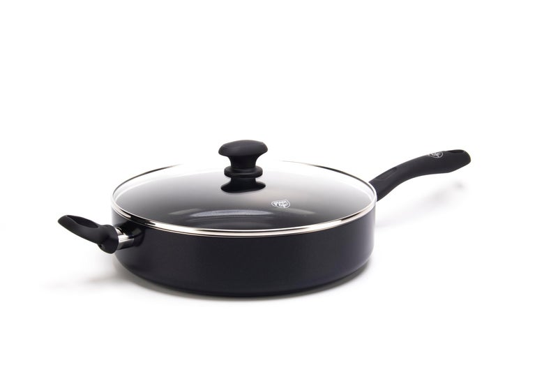 GreenLife Sandstone Healthy Ceramic Nonstick 5 Quart Saute Pan PFASFree Dishwasher Safe Black