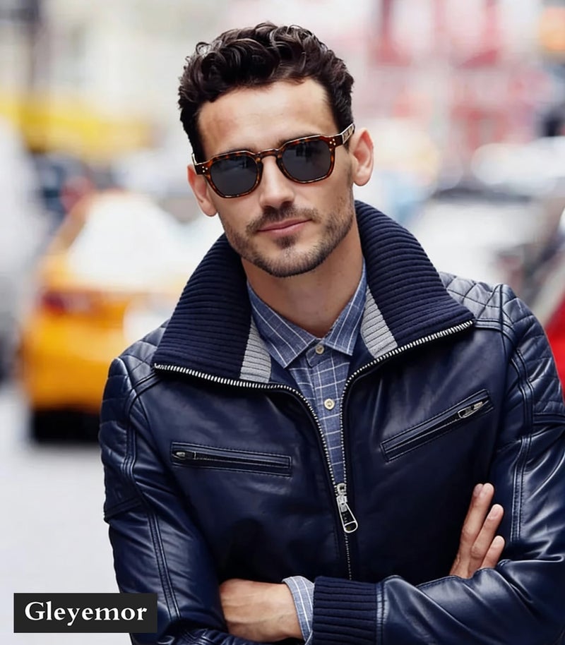 Gleyemor Fashion Square Sunglasses for Men Women Trendy Retro Sunglasses UV400 Protection Shades (Tortoise Frame/Grey Lens) - Image 3