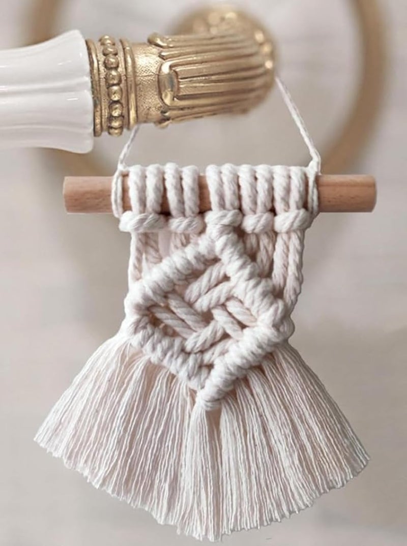 زينة مكرمية البوابة - عصا القرفة - زينة شجرة عيد الميلاد - مكرمية بوهو - تعليق على الحائط