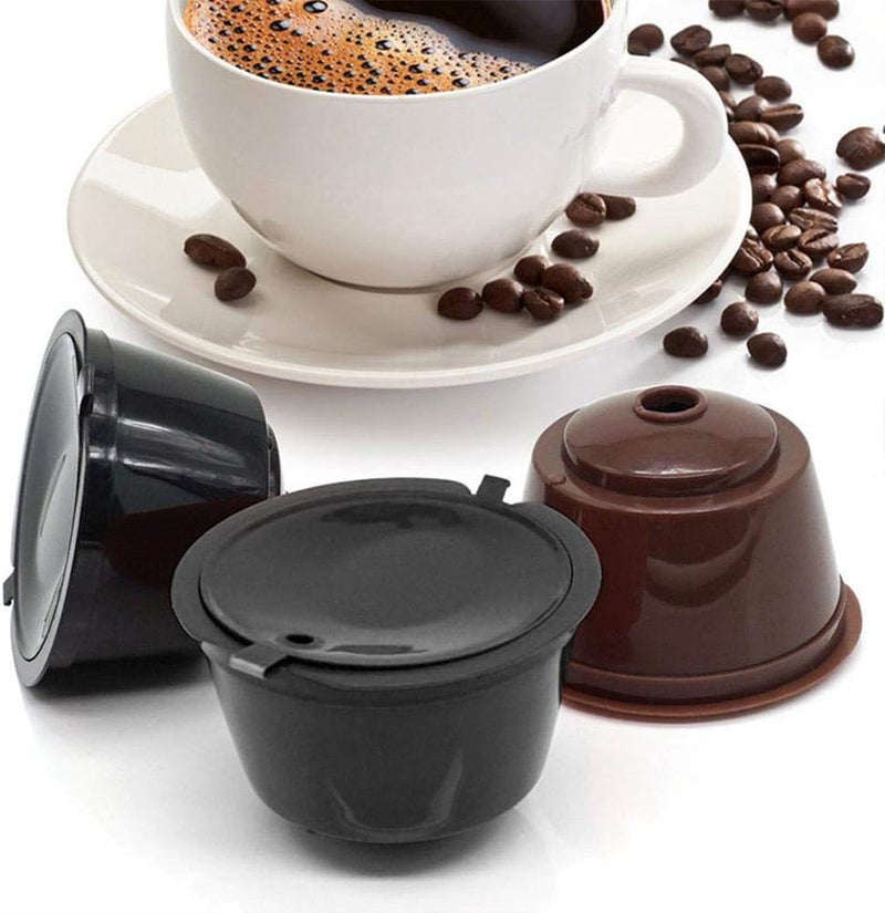 Volwco Coffee Capsule Refillable Reusable, 6 Pack Refillable Capsule Pod Compatible Filter Cups BPA Free Coffee Pods for Dolce Gusto with 2 Plastic Spoon and 2 Cleaning Brush - Image 4