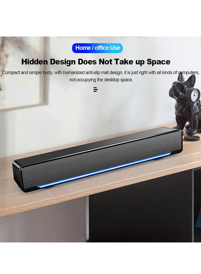 VIUAUAX SADA V-196 شريط مكبر الصوت السلكي للكمبيوتر SADA V-196 USB سلكي مضخم صوت ستيريو مضخم صوت قوي لمشغل الموسيقى الجهير صندوق صوت محيطي 3.5 ملم مدخل صوت للكمبيوتر الشخصي الكمبيوتر المحمول الهاتف الذكي الكمبيوتر اللوحي MP3 MP4 - Image 2