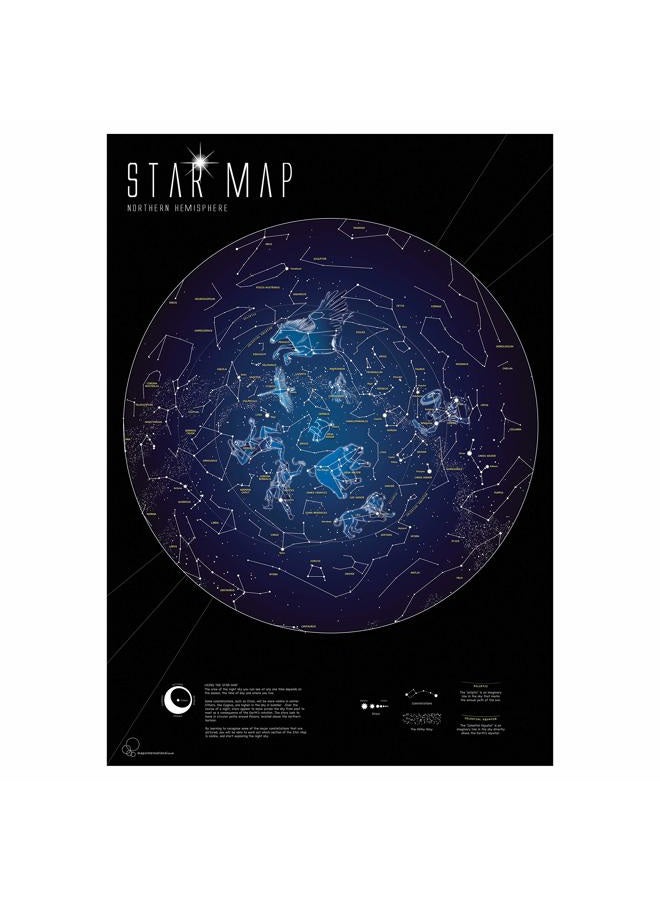 Maps International Glow in The Dark Constellation Map – Illuminates After Dark – 33 x 23 - Image 1