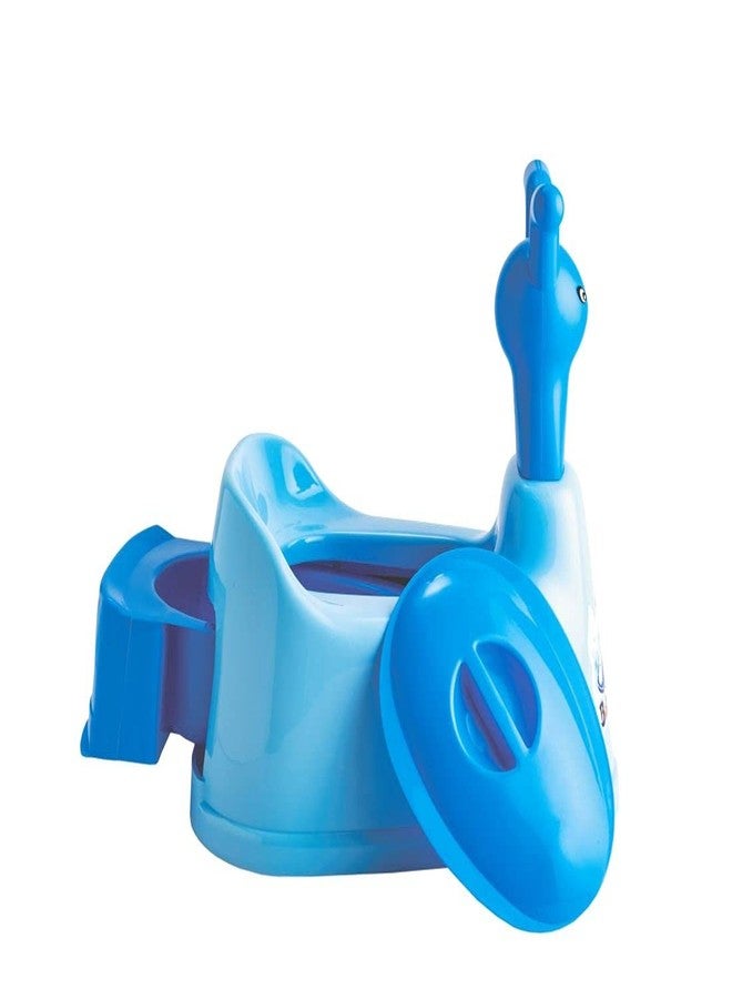 Zerya Potty Toilet Trainer Seat/Chair with Lid and High Back Support for Toddler Boys Girls (Age 7 Months to 3 Years) (Red) (Blue) - Image 1