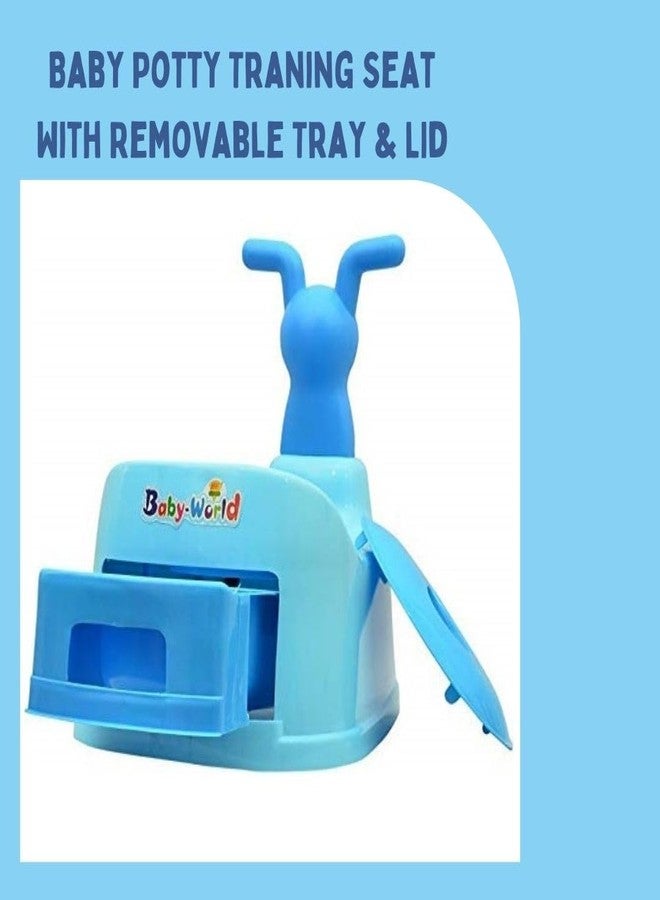 Zerya Potty Toilet Trainer Seat/Chair with Lid and High Back Support for Toddler Boys Girls (Age 7 Months to 3 Years) (Red) (Blue) - Image 4